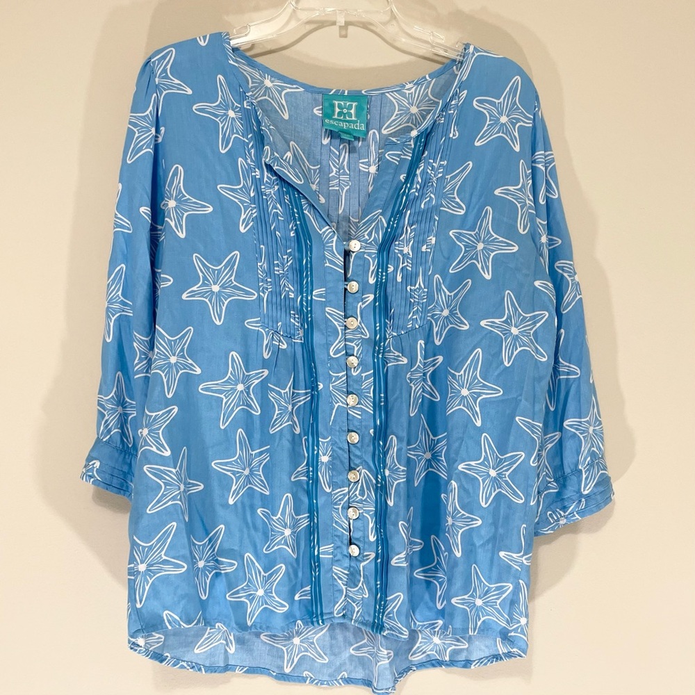 Escapada Blue Starfish Swim Cover Up Size M